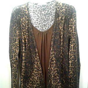 Bongo Longsleeve Animal Print Top w/ attached Tank